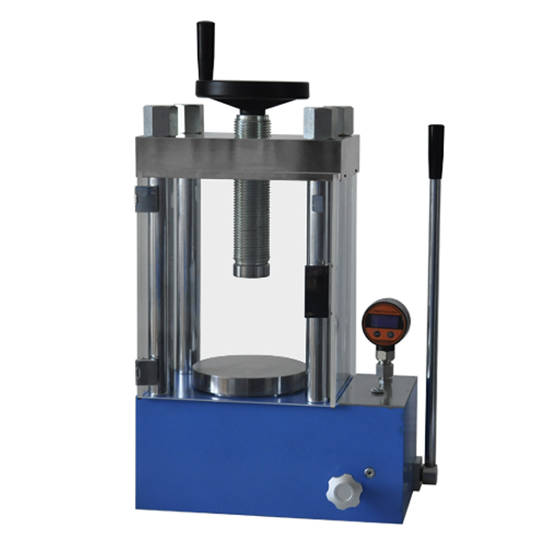 60T Manual Hydraulic Pellet Press with safety cover & digital display