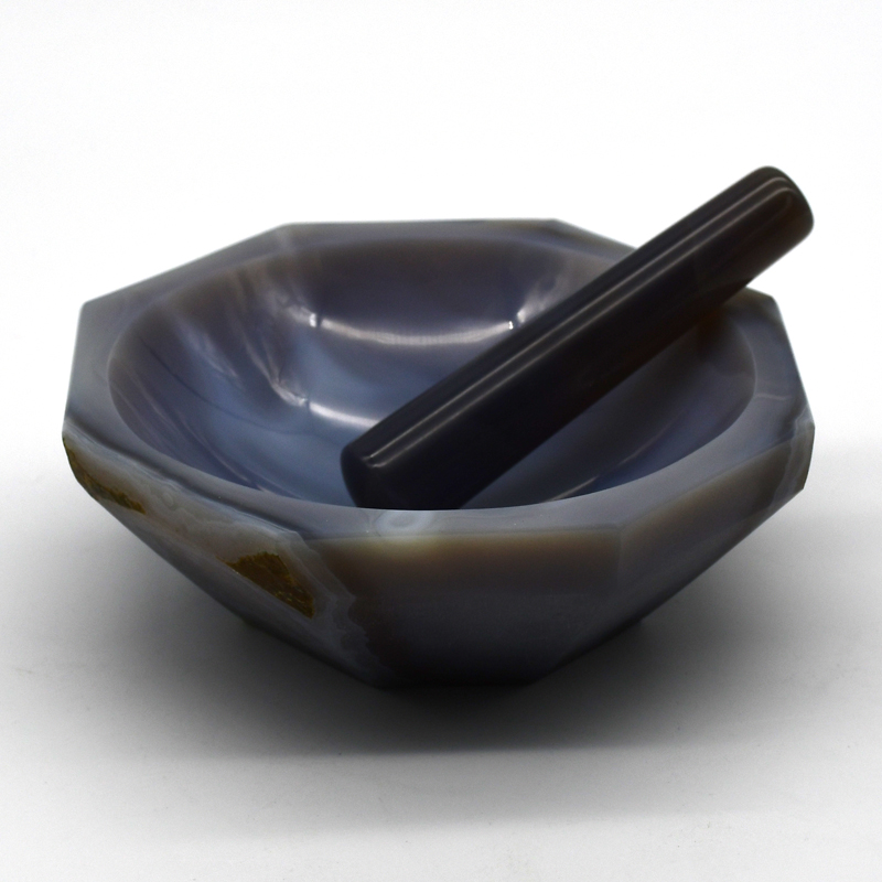 Top A Degree Agate Mortar and Pestle 