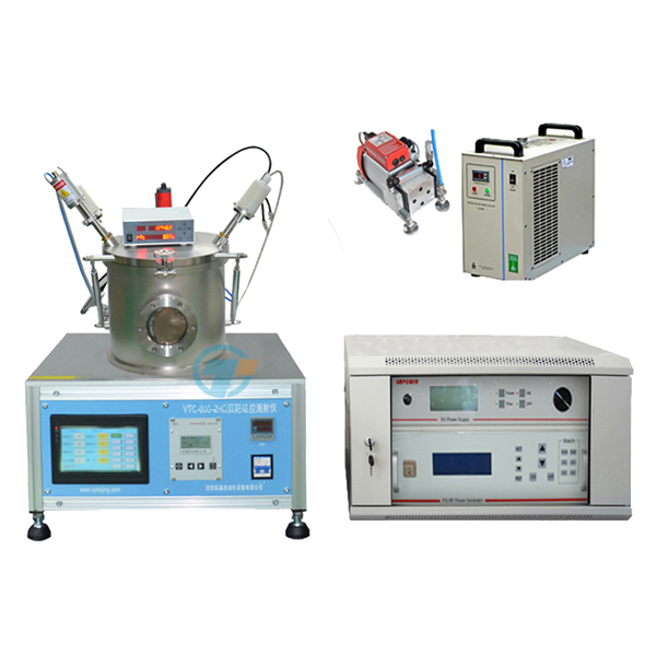 DC/RF Dual-Head High Vacuum 2” Magnetron Plasma Sputtering Coater 