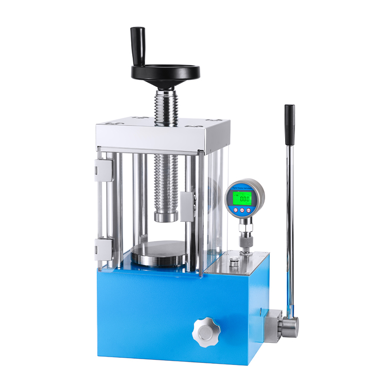 30T Manual Hydraulic Pellet Press with safety Cover & Digital Display Gauge