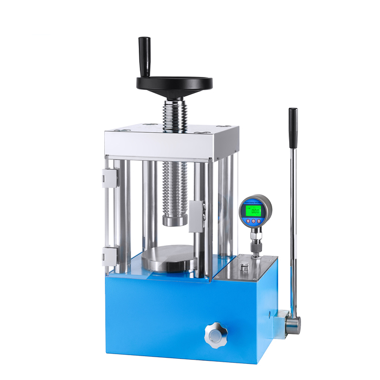 40T Manual Powder Pressing Machine with Safety Cover & Digital Gauge